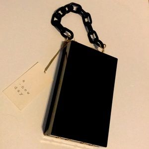 Black and gold box purse